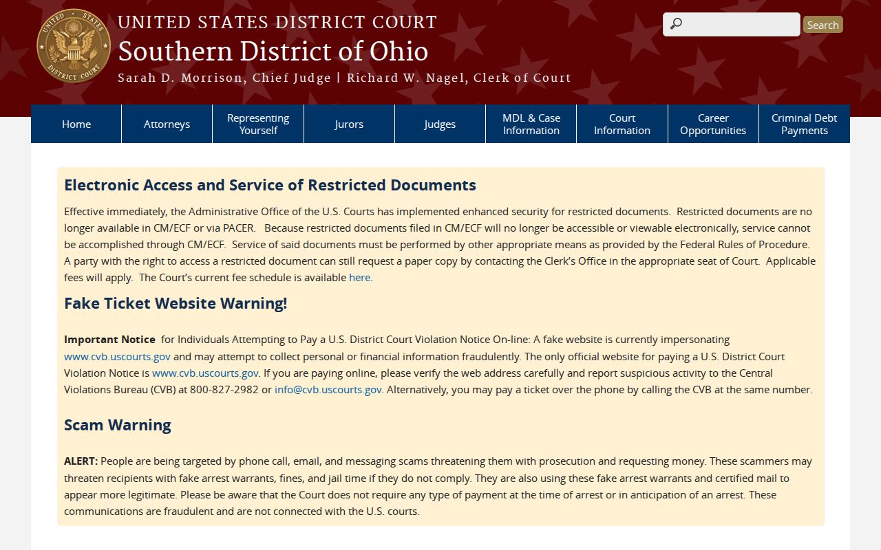Meigs County case search Southern District of Ohio federal court