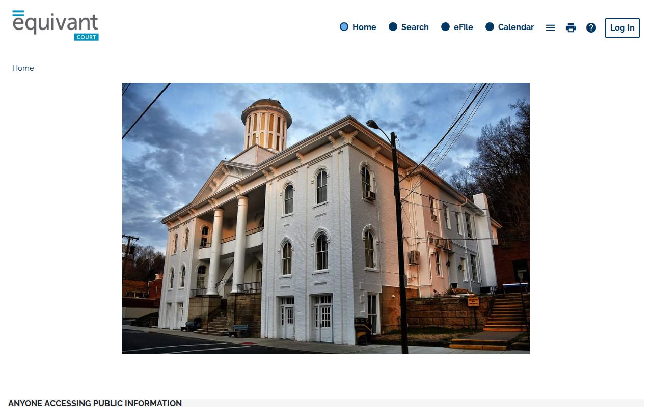 Meigs County court calendar CourtView eServices landing choices