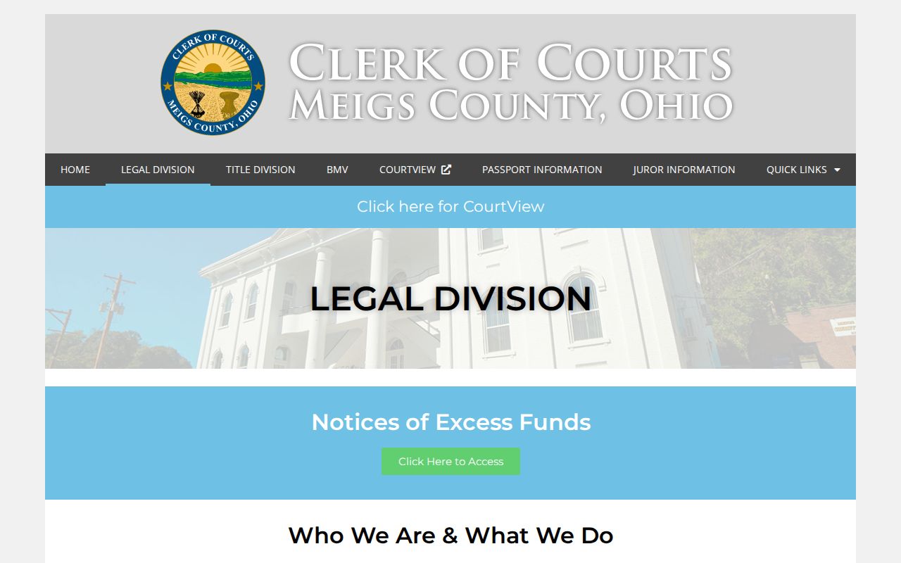 Meigs County court docket Clerk Legal Division public record channels